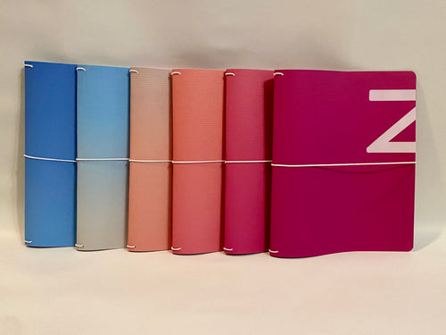 Composition Notebook pink/Blue Custom Keeper Travelers Style Refillable Reversible Notebook Cover