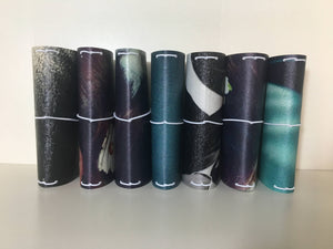 Travelers Notebook syle notebook covers made to fit Field Notes, Travelers Notebook Passport and Moleskine Pocket size inserts. 
