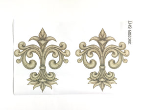 4 Fleur de Lis Waterslide Decals