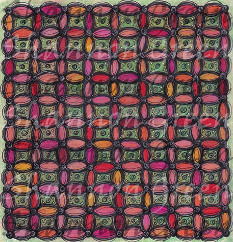 Flower Grid-Digital Download from Hand Painted/Drawn Papers/Journal Pages