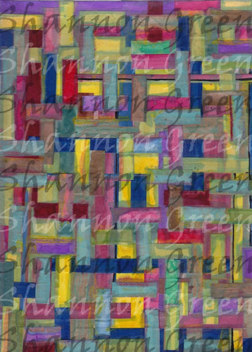 Watercolor Weave-Digital Download from Hand Painted/Drawn Papers/Journal Pages