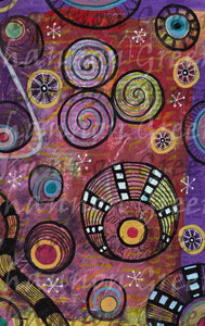 Circle Doodle 1-Digital Download from Hand Painted/Drawn Papers/Journal Pages